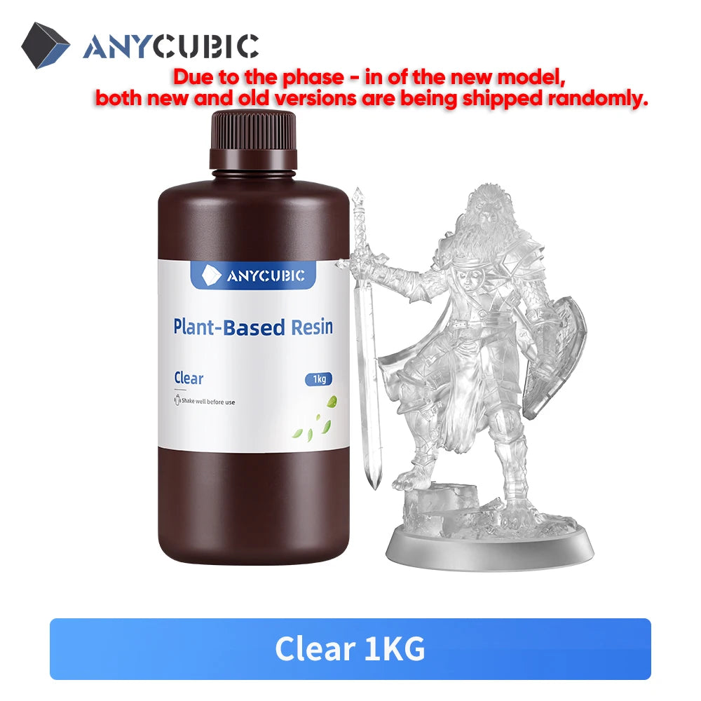 ANYCUBIC ECO UV Resin 1KG – 405nm Plant-Based Photopolymer for LCD 3D Printers (Low Odor, High Precision, Quick Curing)