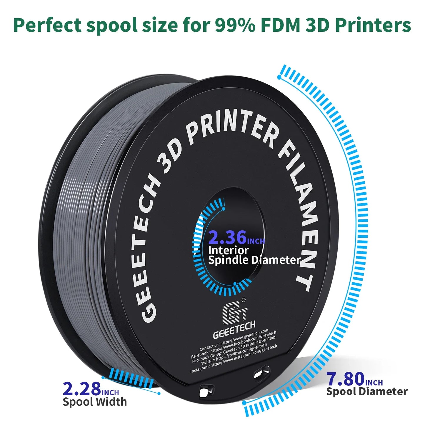 Geeetech ABS+ Filament – 10KG Bulk Pack (10 × 1KG Spools, 1.75mm) – Durable & Tangle-Free for Strong Prints