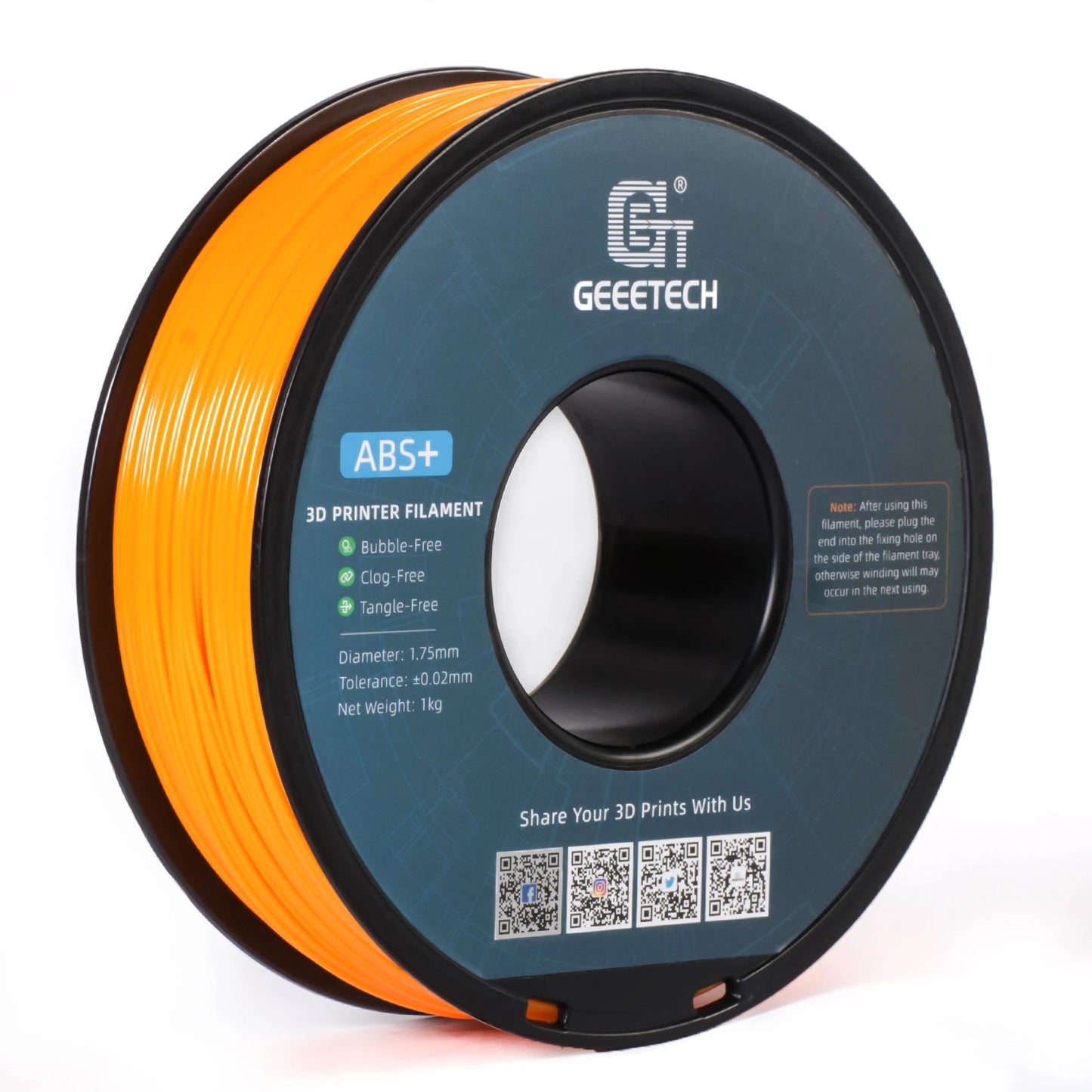 Geeetech ABS Filament – 1.75mm, 1KG (2.2 lbs) Spool – Tangle-Free & Durable