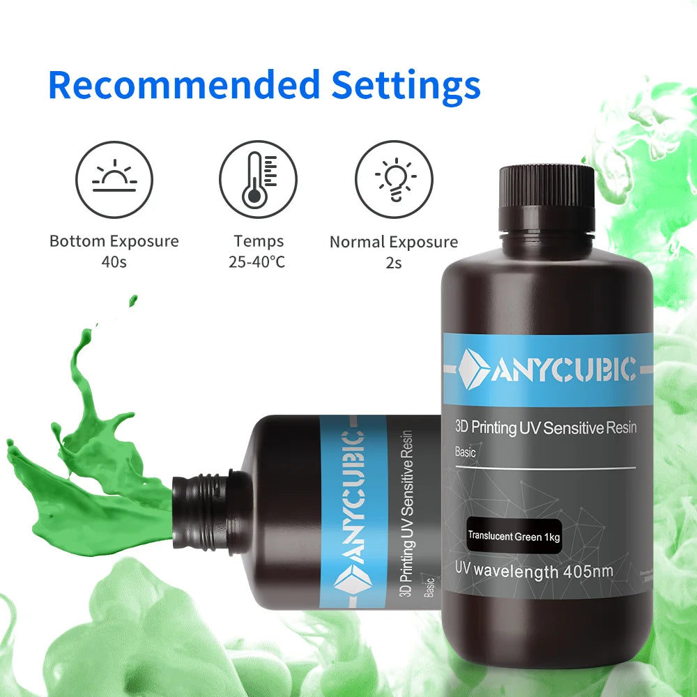2KG ANYCUBIC 405nm UV Standard Resin –  LCD 3D Printers (Mono 7/Pro Series, High Precision Photopolymer)